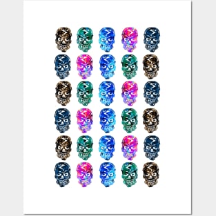 Colorful Skulls Pattern Posters and Art
